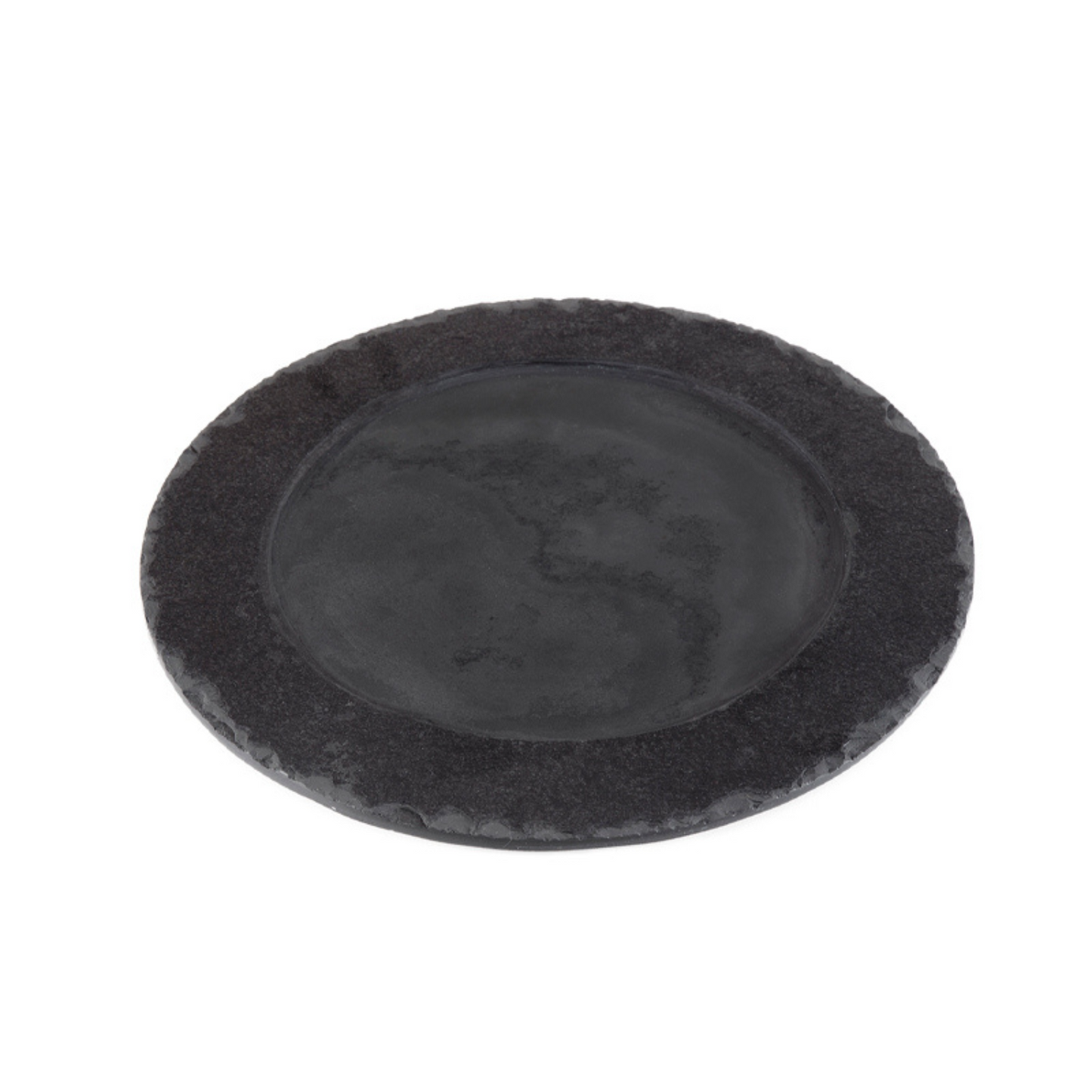 ROUND PLATE WITH RIM - SLATE - GRAPHITE COLOR