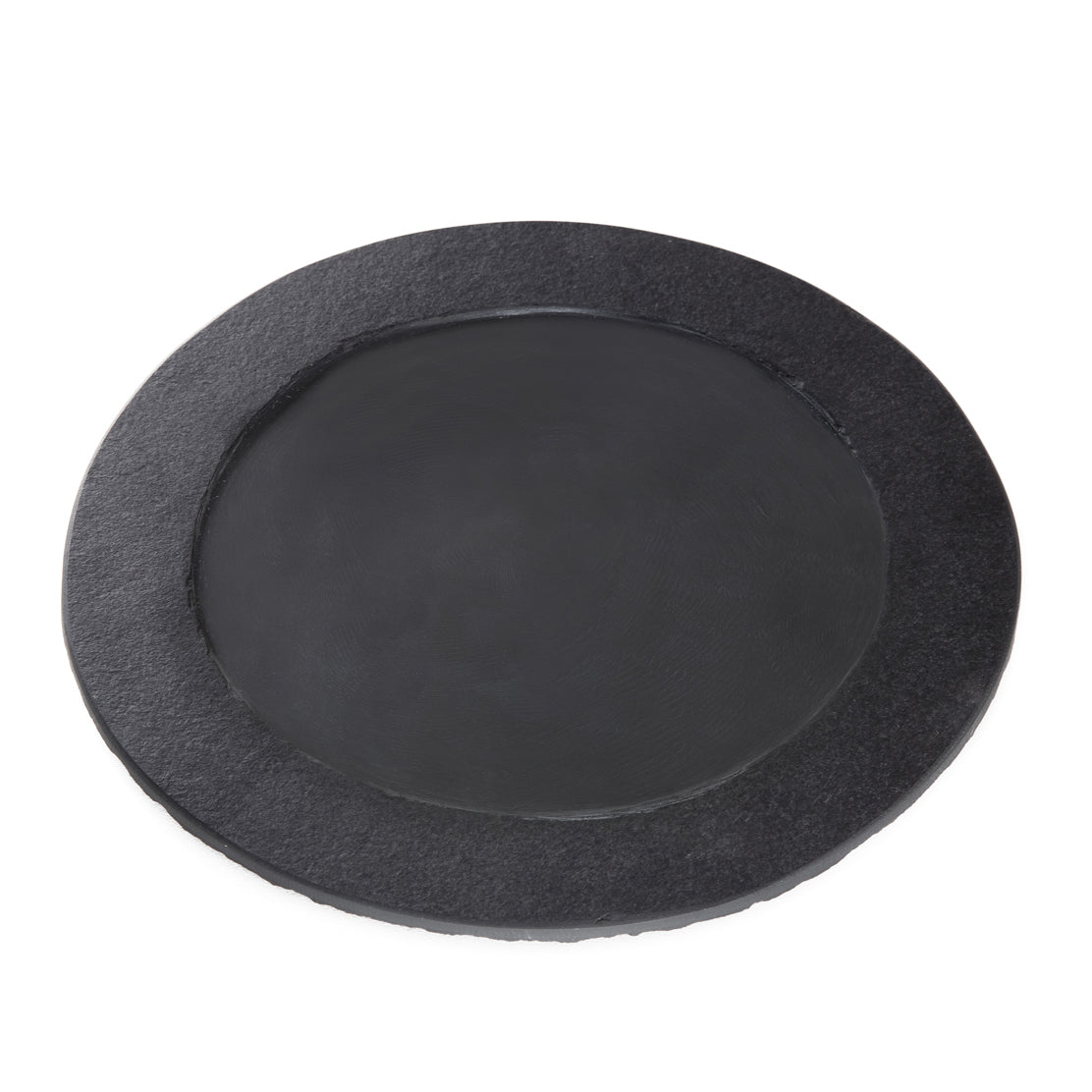 ROUND PLATE WITH RIM - SLATE - GRAPHITE COLOR