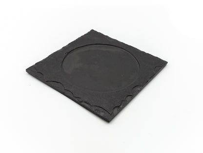 SQUARE PLATE WITH RIM - SLATE - GRAPHITE COLOR