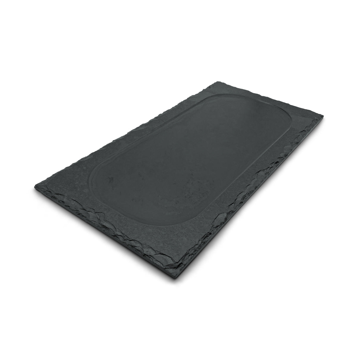 RECTANGULAR PLATE WITH RIM - SLATE - GRAPHITE COLOR