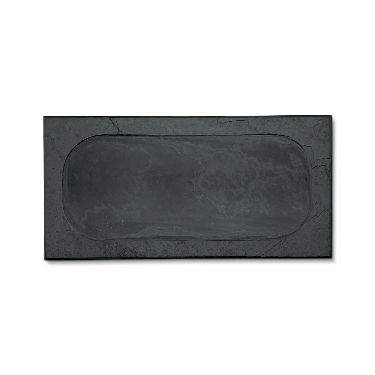 RECTANGULAR PLATE WITH RIM - SLATE - GRAPHITE COLOR