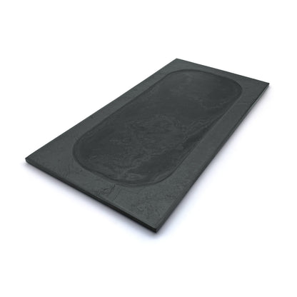 RECTANGULAR PLATE WITH RIM - SLATE - GRAPHITE COLOR